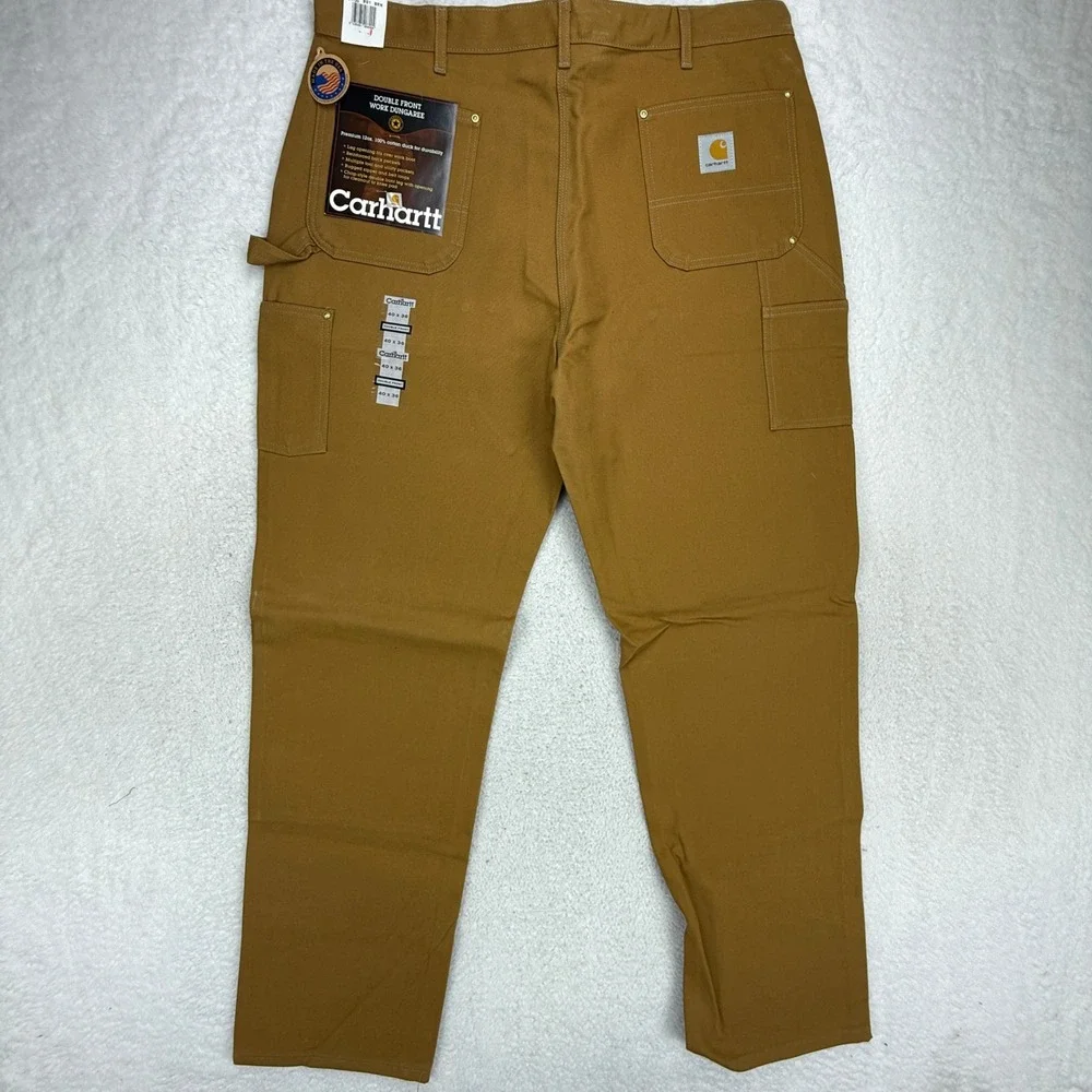 Carhartt B01 BRN‎ Double Front Work Dungaree Brown Duck Pants 40x36 USA NWT NOS